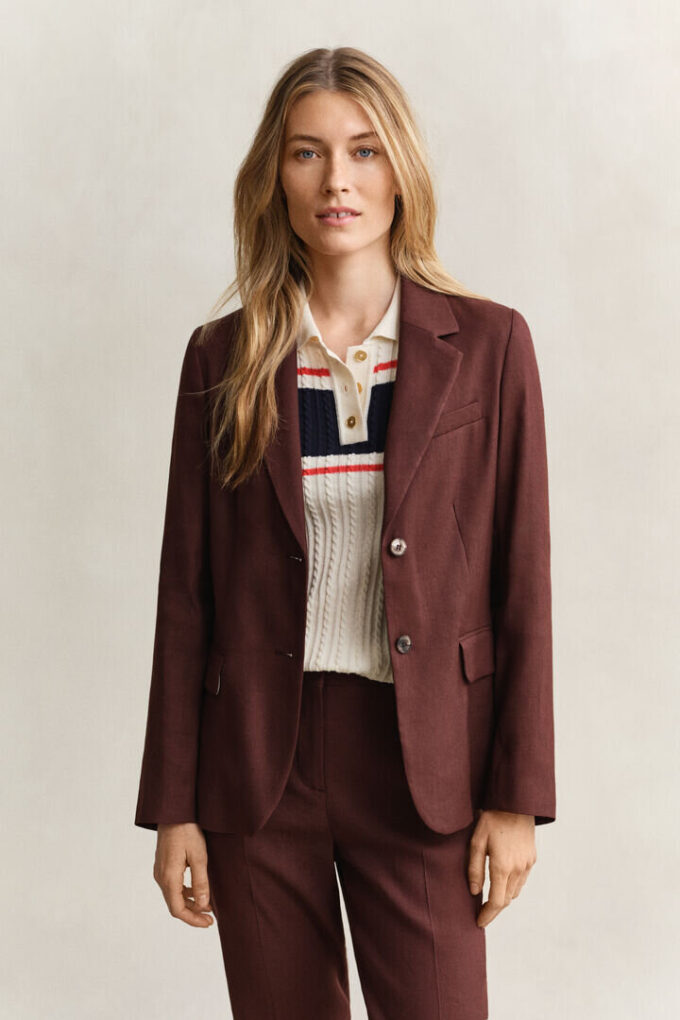 Blazer de linho elástico