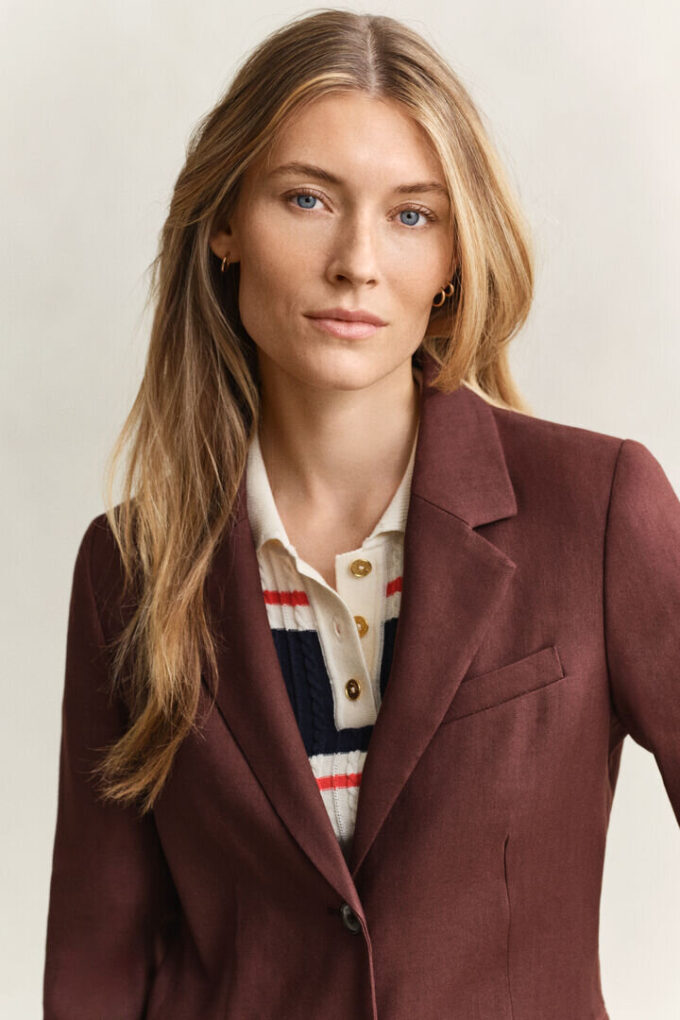 Blazer de linho elástico