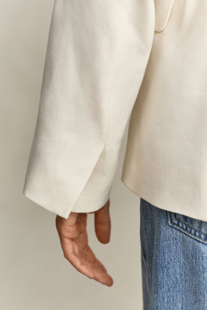 Blazer de linho elástico