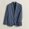 Blazer em jersey piqué bicolor