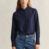 Blusa com folhos em mistura de linho
