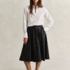 Blusa com folhos em mistura de linho