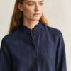 Blusa com folhos em mistura de linho