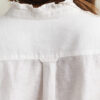 Blusa com folhos em mistura de linho