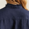 Blusa com folhos em mistura de linho
