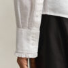 Blusa com folhos em mistura de linho