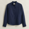 Blusa com folhos em mistura de linho