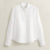 Blusa com folhos em mistura de linho
