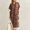 Caftan de Algodão e Seda com Monograma