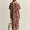 Caftan de Algodão e Seda com Monograma