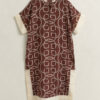 Caftan de Algodão e Seda com Monograma