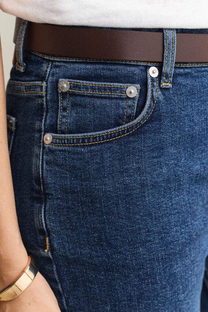 Calças Capri em Denim
