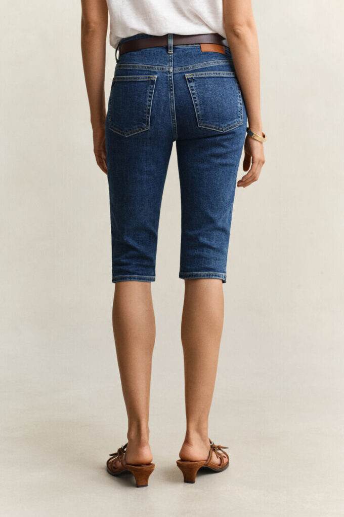 Calças Capri em Denim