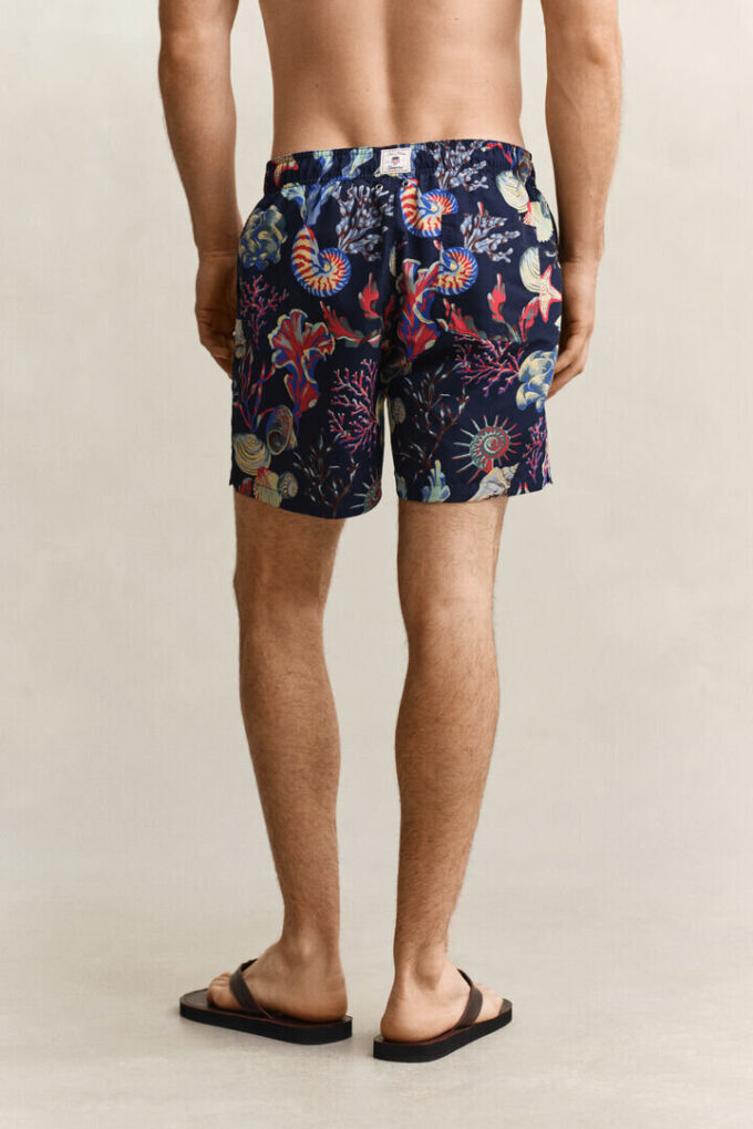 Calções de banho com estampado de algas