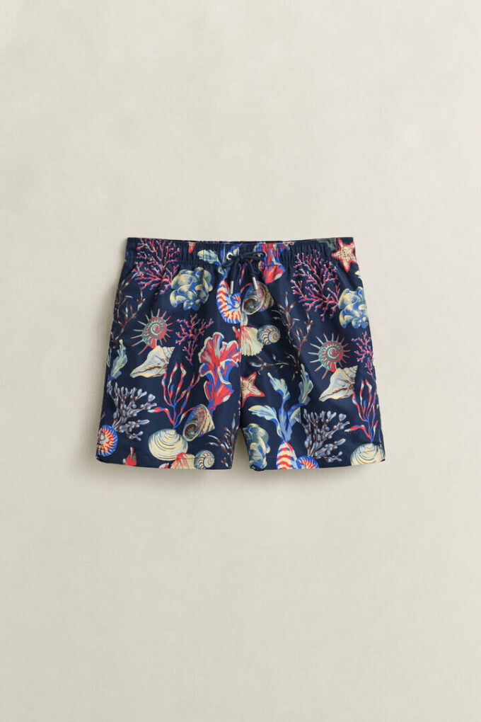 Calções de banho com estampado de algas