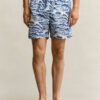Calções de banho com estampado de ondas