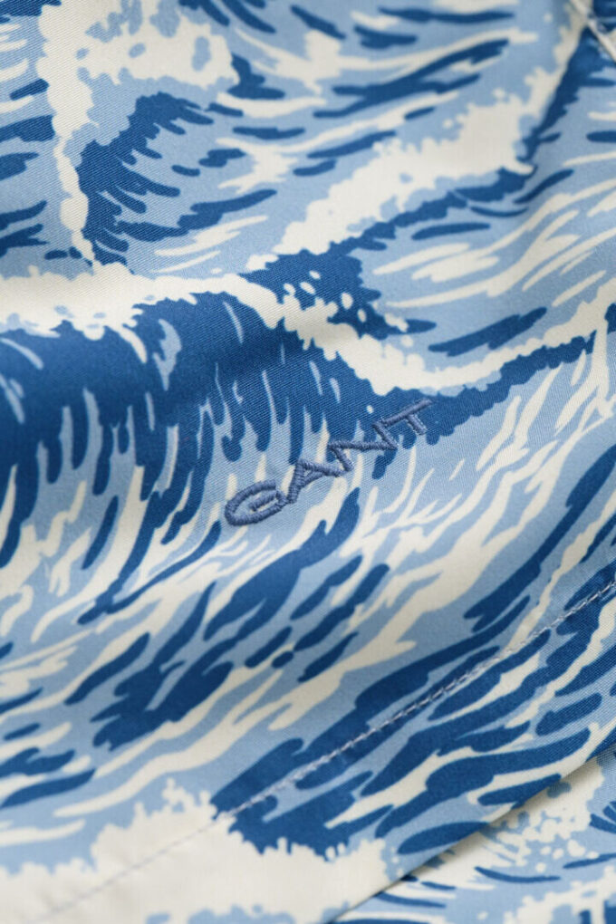 Calções de banho com estampado de ondas