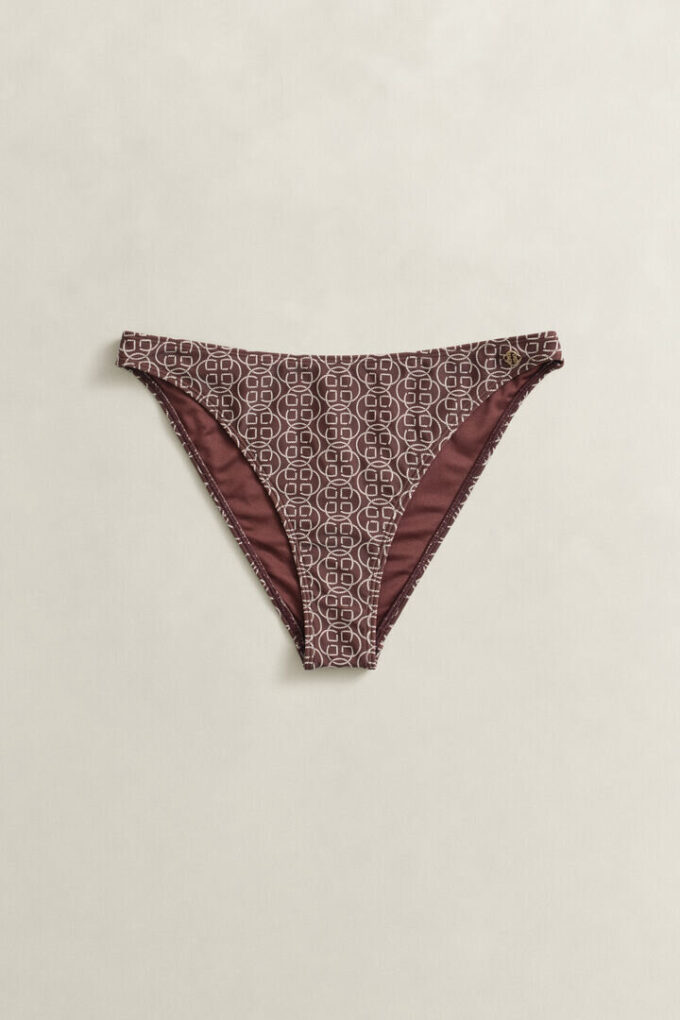 Calções de biquíni hipster com padrão Monogram