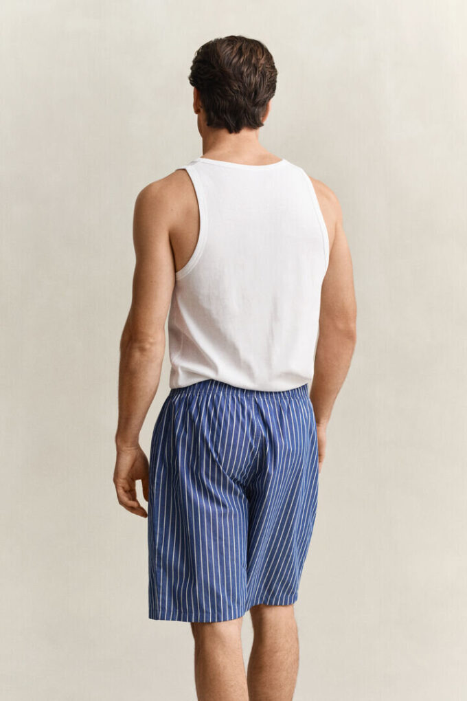Calções de pijama em popeline às riscas