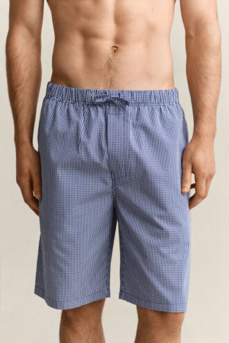 Calções de pijama em popeline xadrez
