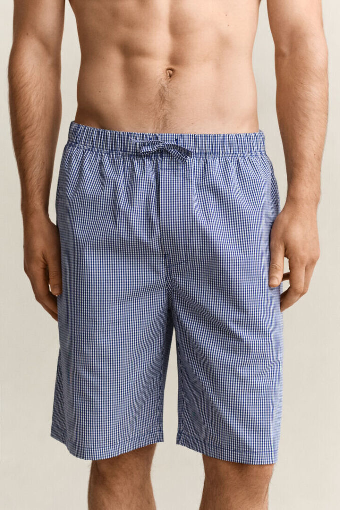 Calções de pijama em popeline xadrez