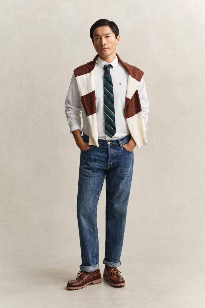 Camisa clássica de popelina de corte justo