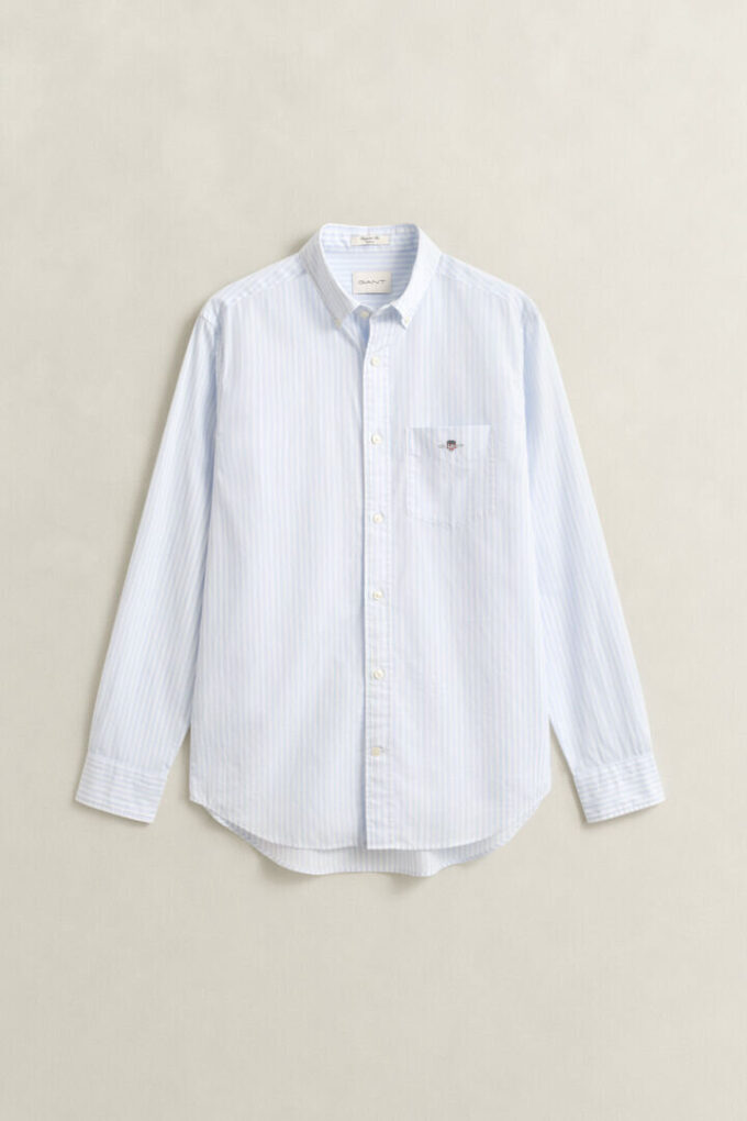 Camisa clássica de popelina às riscas