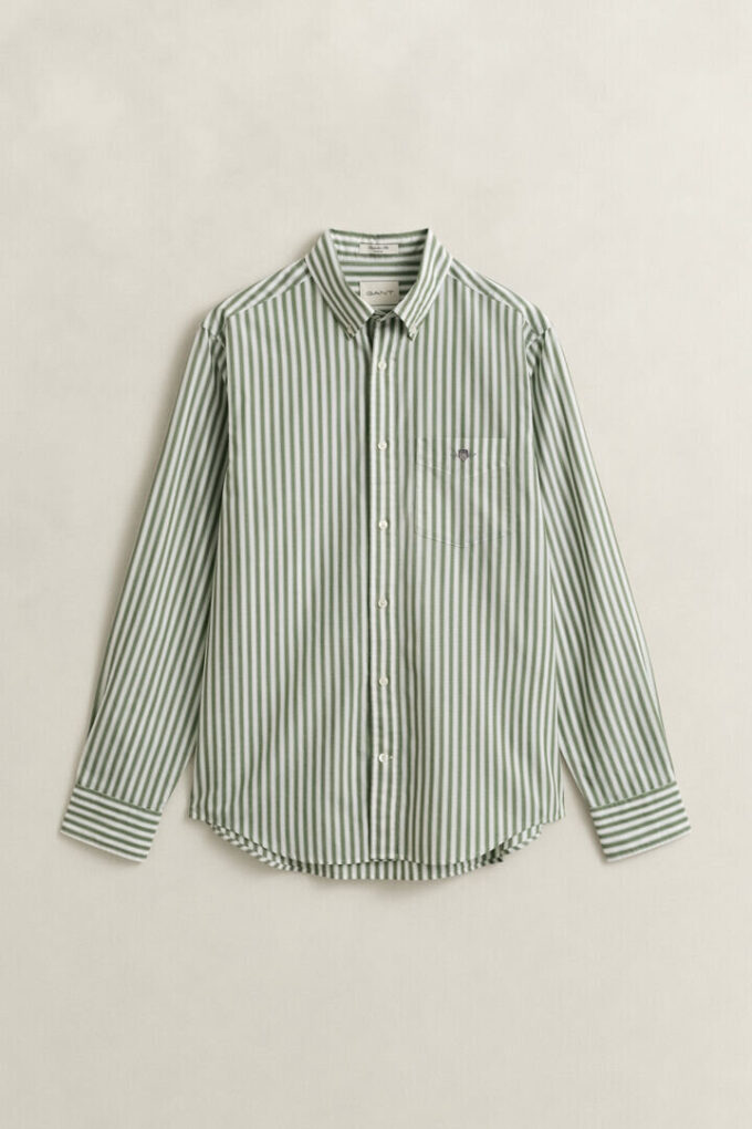Camisa clássica de popelina às riscas