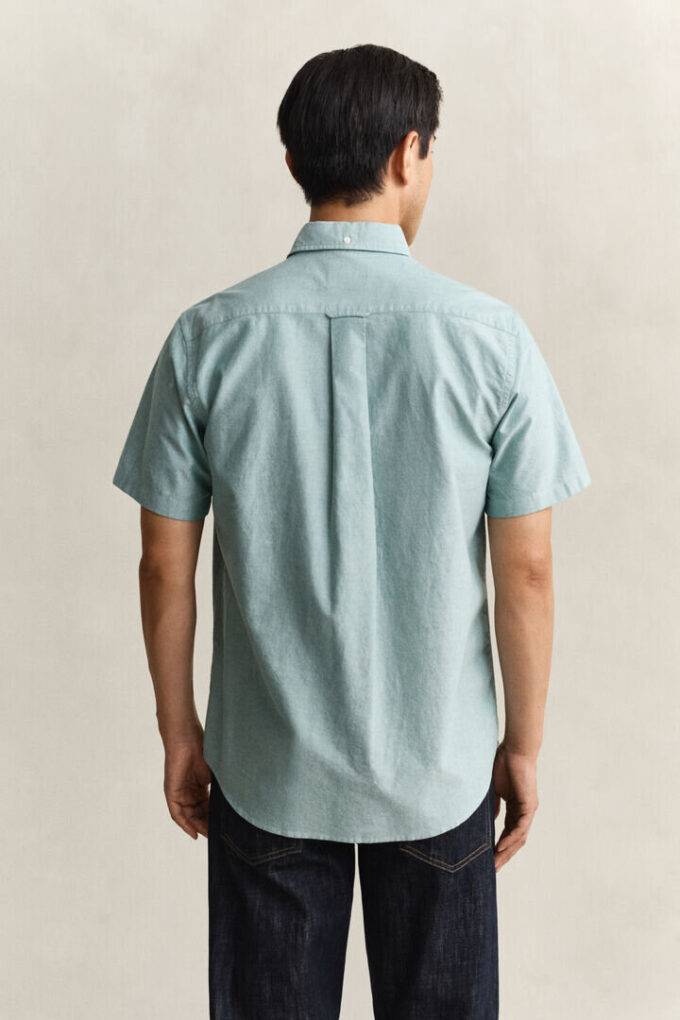Camisa de calções clássica de manga curta Oxford