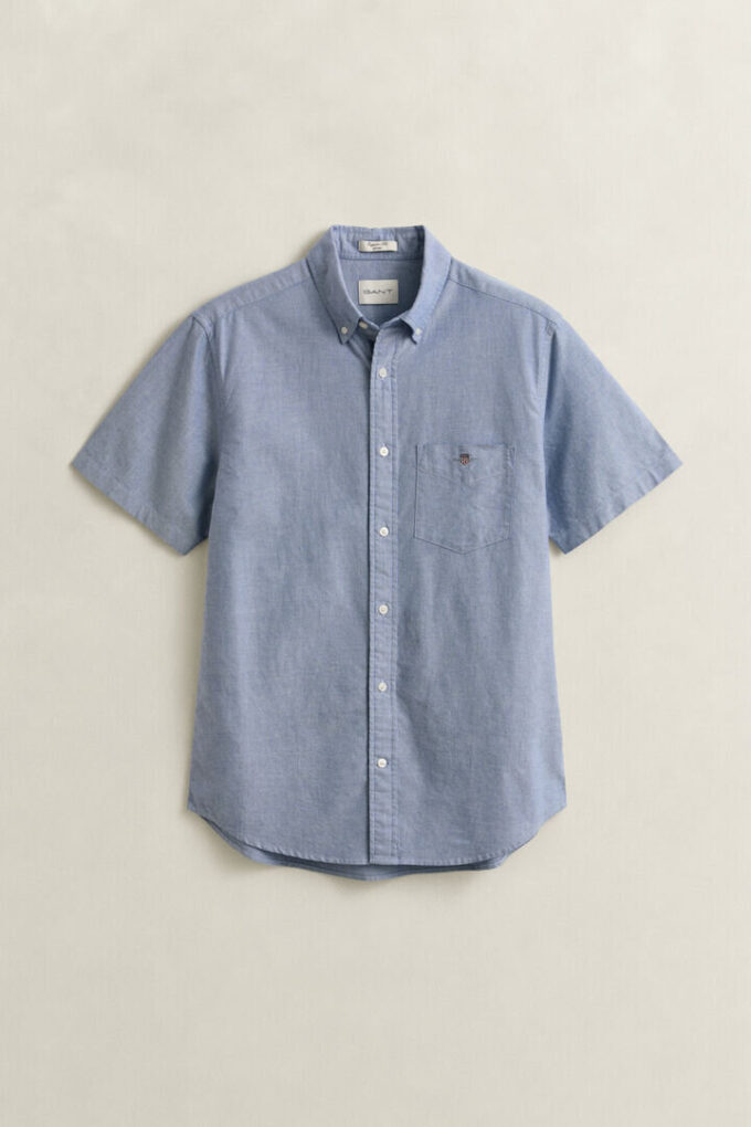 Camisa de calções clássica de manga curta Oxford