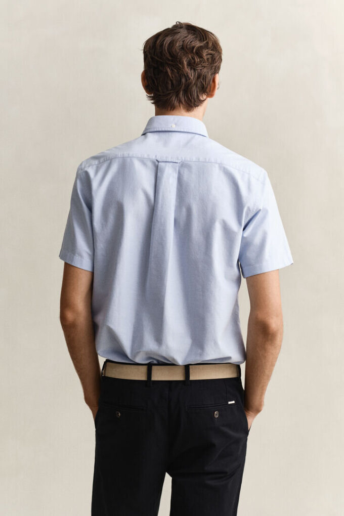 Camisa de calções clássica de manga curta Oxford