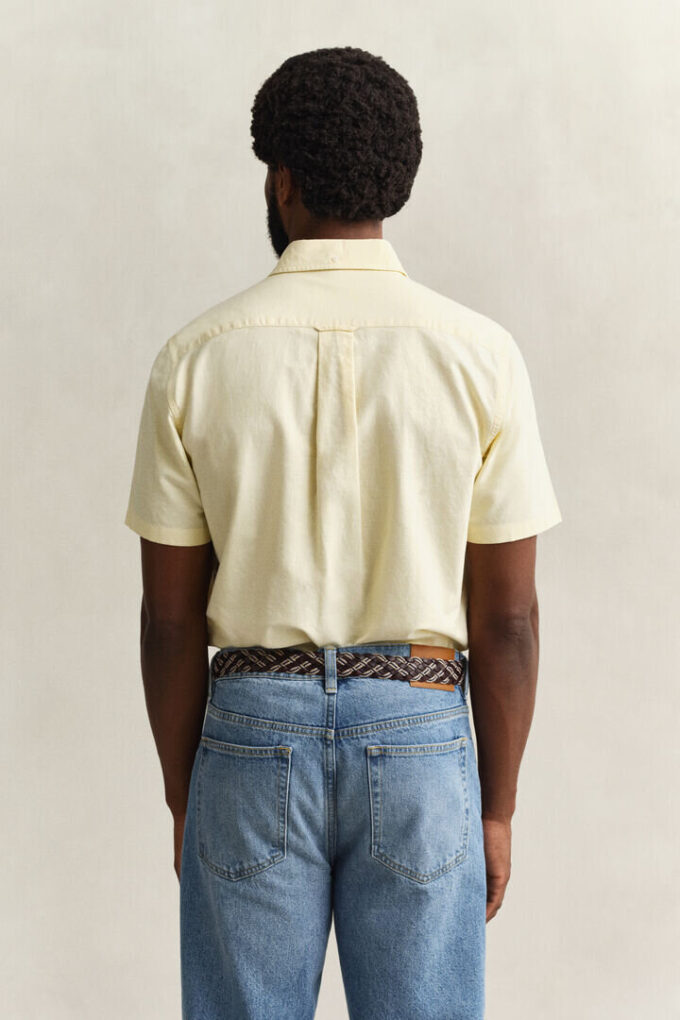 Camisa de calções clássica de manga curta Oxford