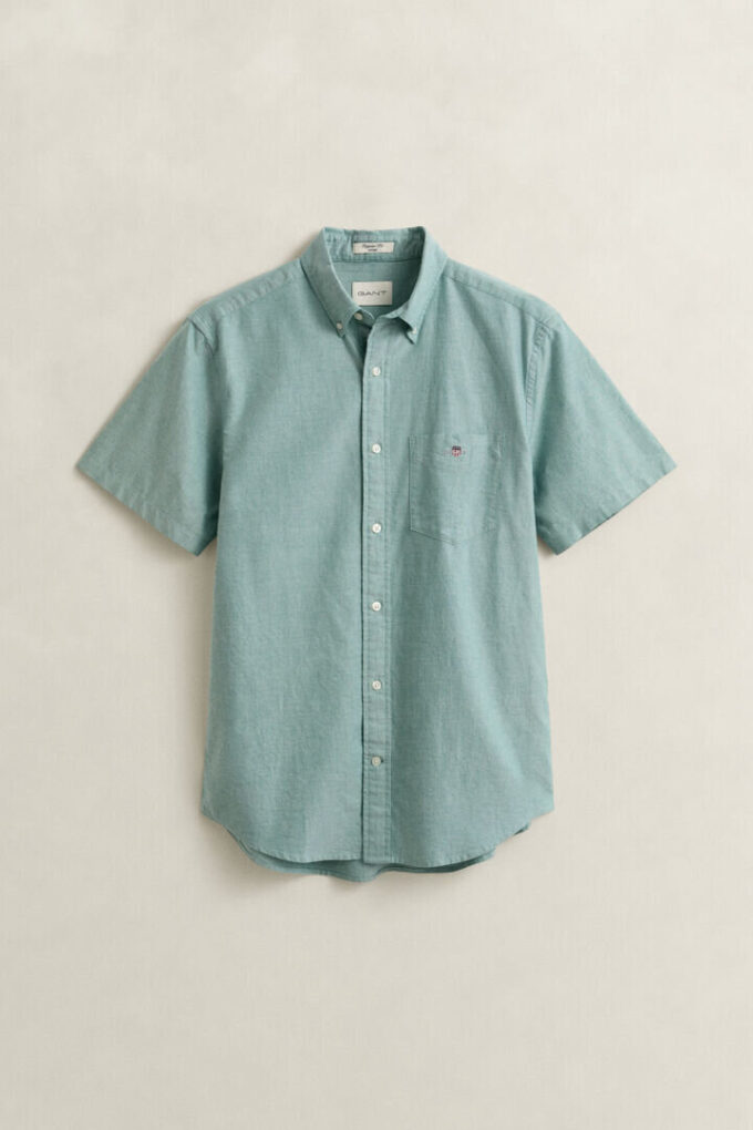 Camisa de calções clássica de manga curta Oxford