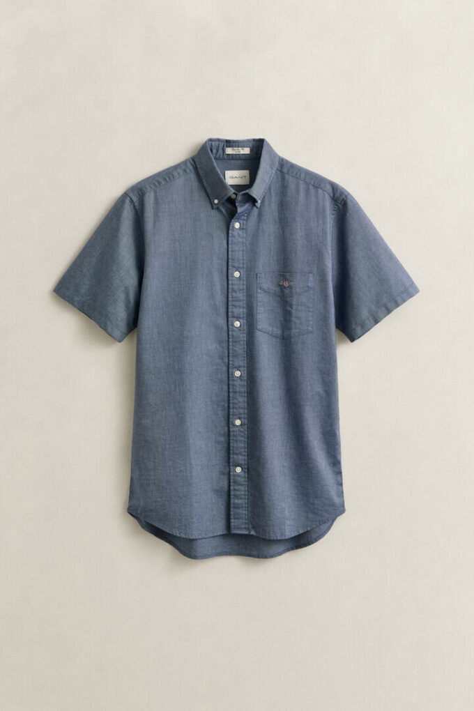 Camisa de calções clássica de manga curta Oxford