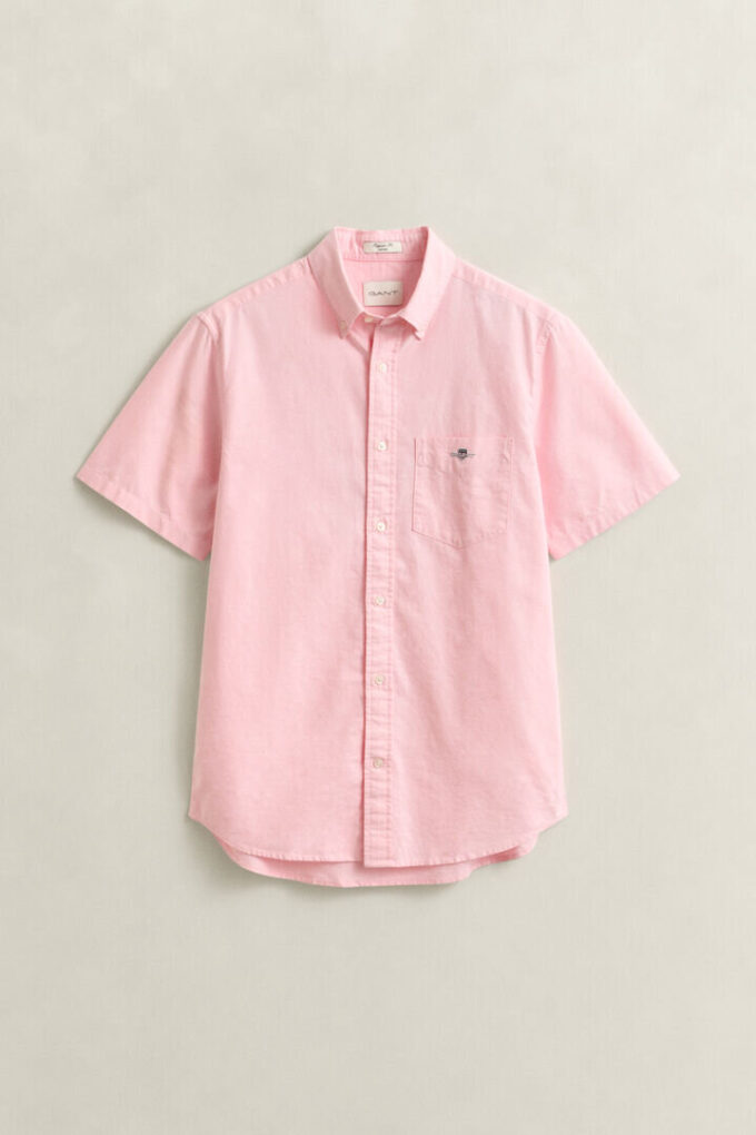 Camisa de calções clássica de manga curta Oxford