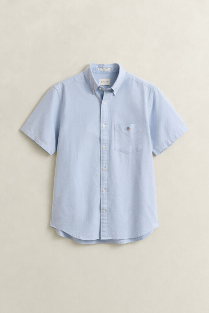 Camisa de calções clássica de manga curta Oxford