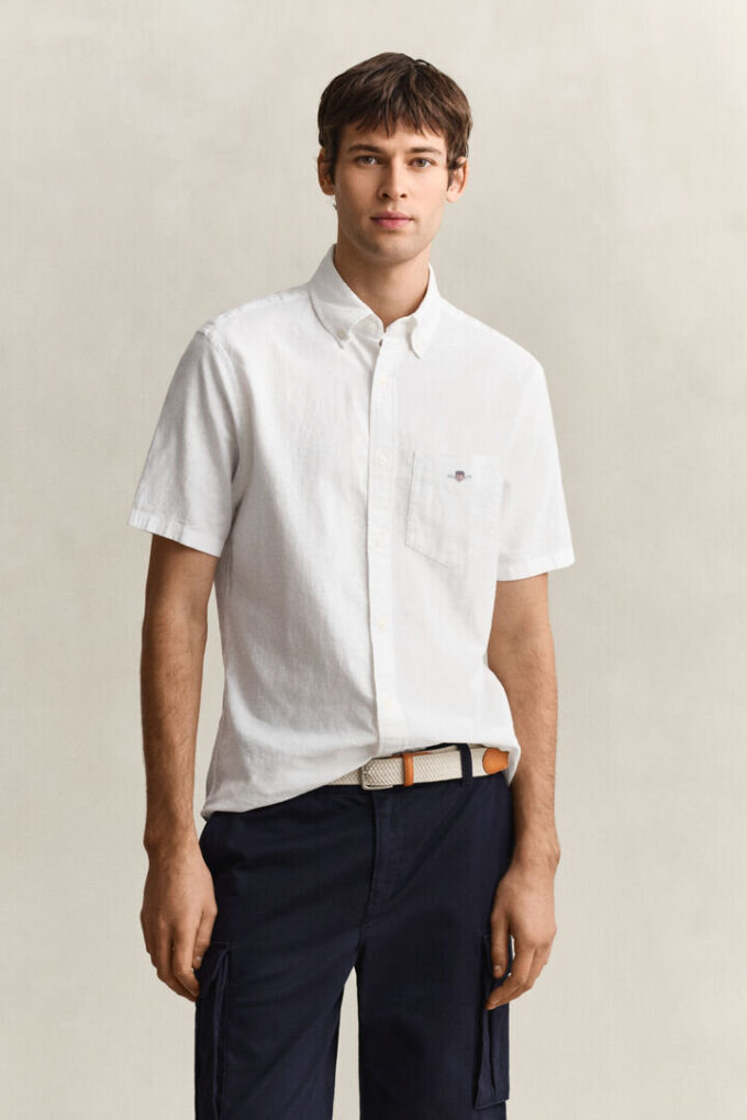 Camisa de calções em mistura de linho