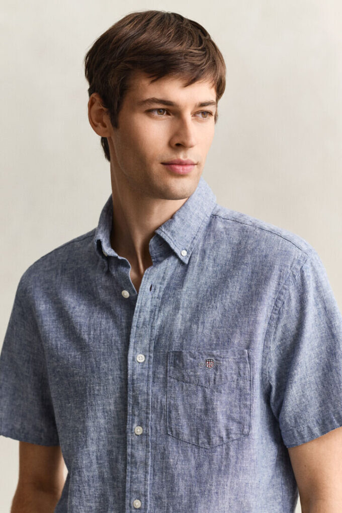 Camisa de calções em mistura de linho