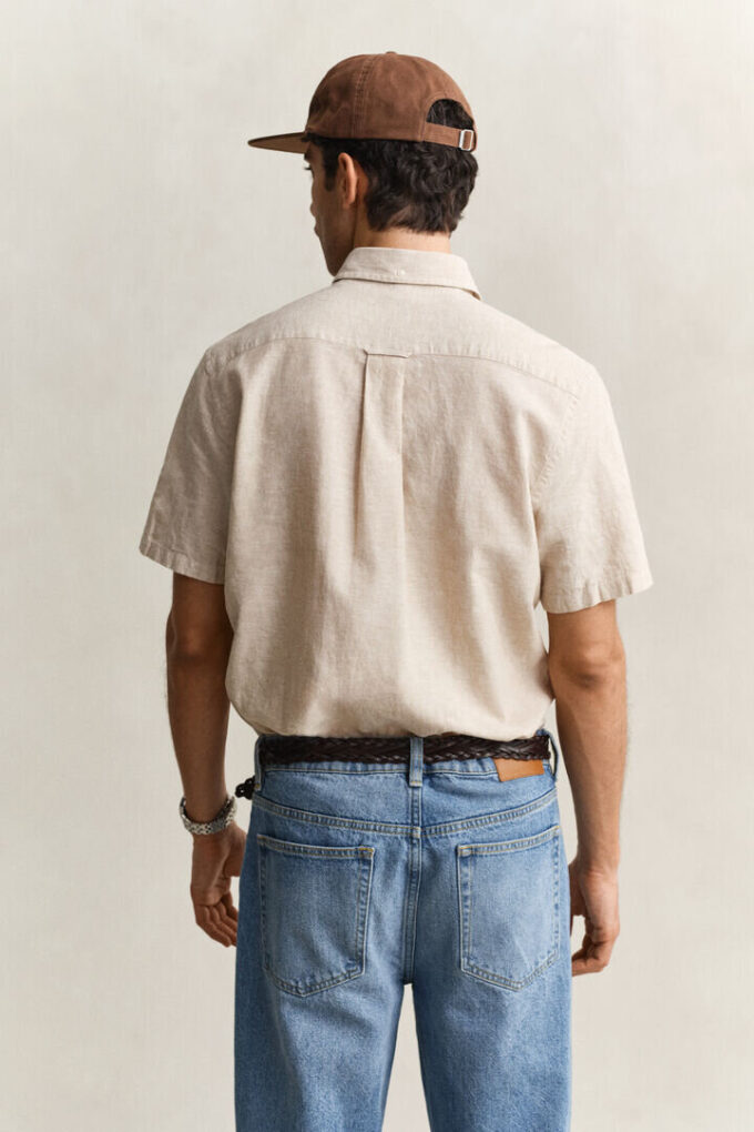 Camisa de calções em mistura de linho