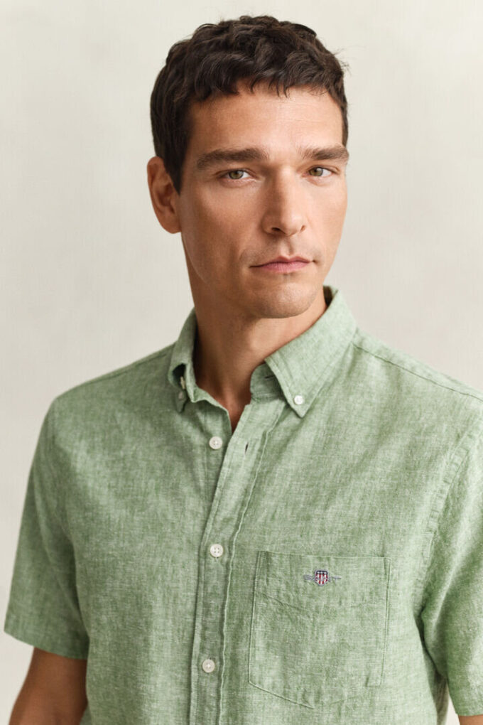 Camisa de calções em mistura de linho