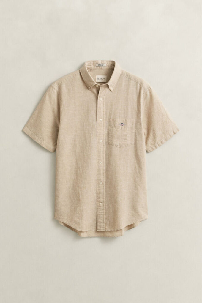 Camisa de calções em mistura de linho