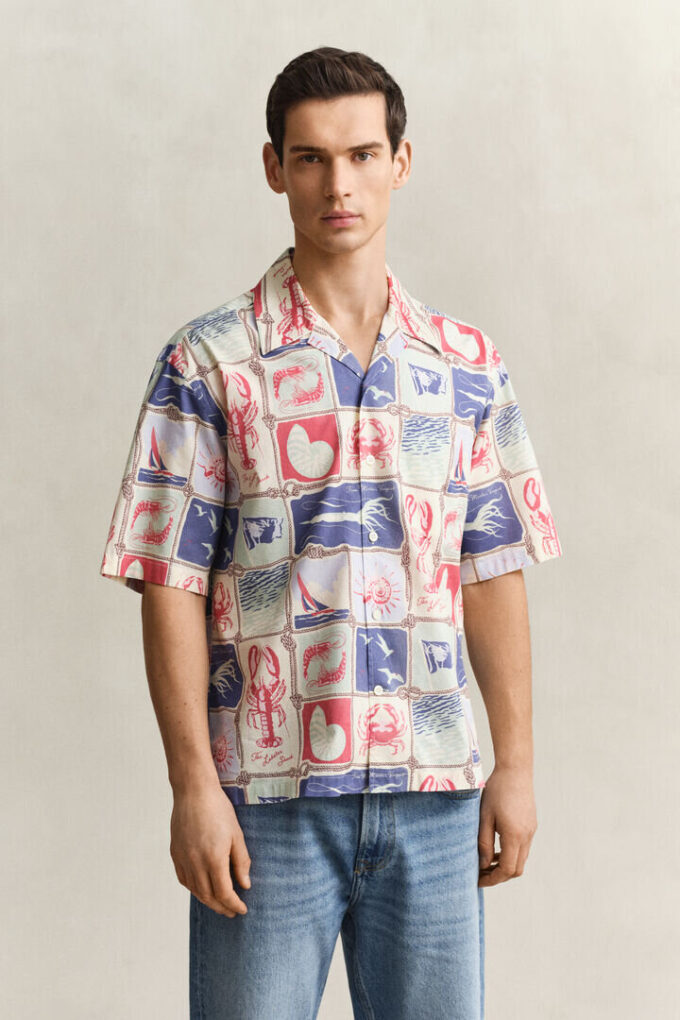 Camisa de calções náutica de manga curta