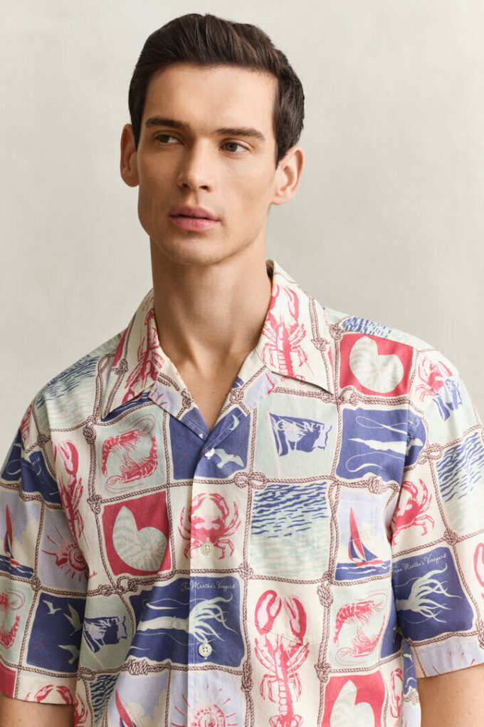 Camisa de calções náutica de manga curta