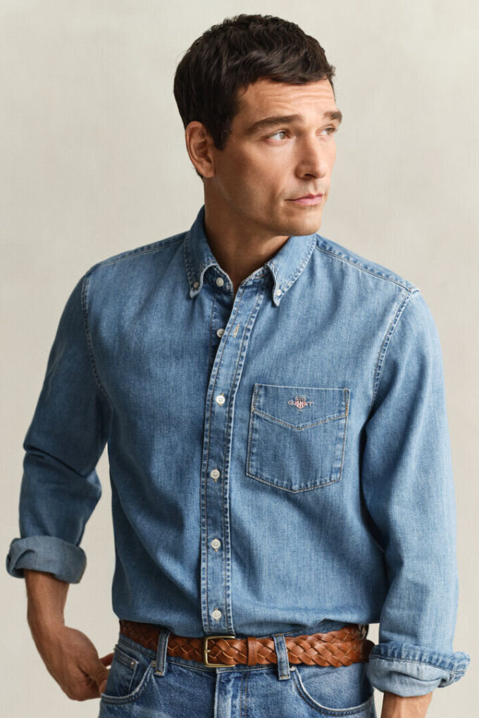 Camisa de ganga de corte regular