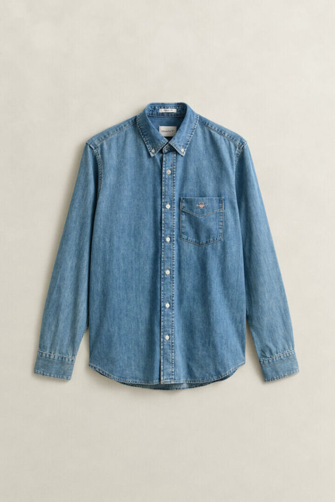 Camisa de ganga de corte regular
