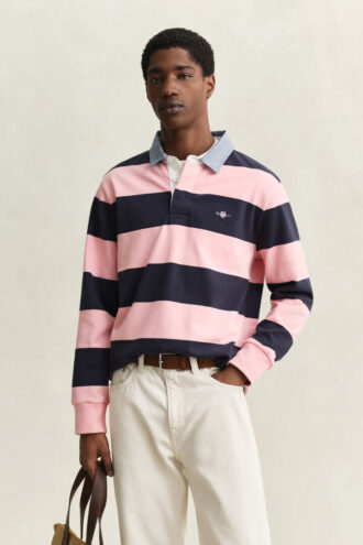 Camisa de ganga Heavy Rugger às riscas com gola em chambray