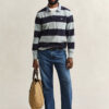 Camisa de ganga Heavy Rugger às riscas com gola em chambray