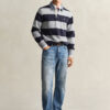 Camisa de ganga Heavy Rugger às riscas com gola em chambray