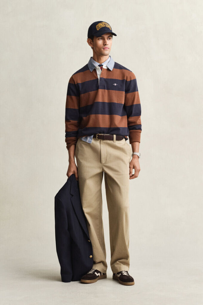 Camisa de ganga Heavy Rugger às riscas com gola em chambray