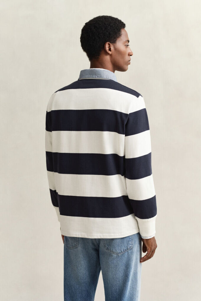 Camisa de ganga Heavy Rugger às riscas com gola em chambray
